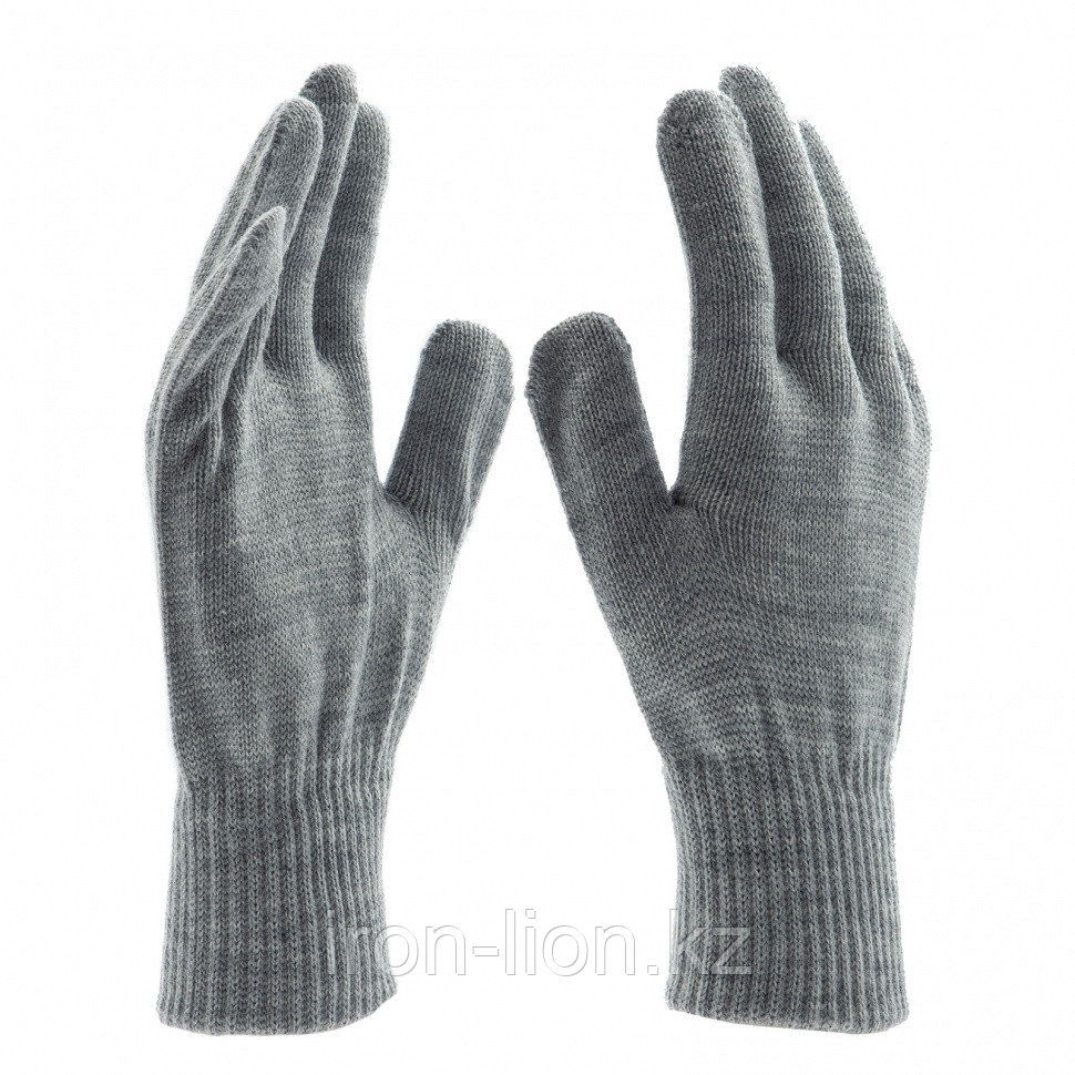 Перчатки трикотажные, акрил, серая туча, двойная манжета Россия Сибртех - фото 1 - id-p111188491
