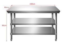 Стол разделочный c двойной полкой- (150*80*80см)