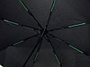 Зонт-полуавтомат складной Motley с цветными спицами, черный/зеленый, фото 7