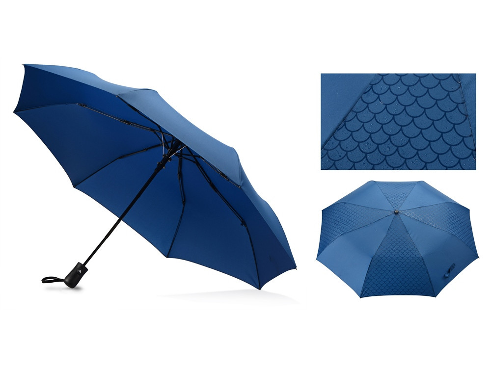 Зонт-полуавтомат складной Marvy с проявляющимся рисунком, синий - фото 1 - id-p111200853
