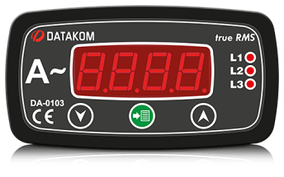 Щитовой измерительный прибор Datakom DA-0103 амперметр, 3-фазный, 96х48