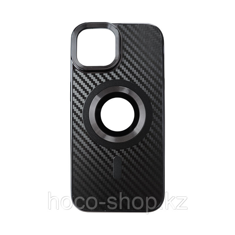 Защитный гелевый чехол для iPhone 15 Anyland MagSafe карбон Black