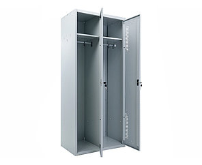 Двухсекционный металлический шкаф для одежды, фото 2