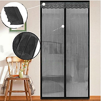 Магнитная противомоскитная сетка для дверей с кружевом 100 * 210 см (черная)