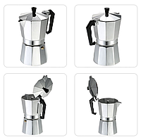 Гейзерная турка для варки кофе металлическая Caffettiera Moka 6 Tazze (6 чашек) espresso