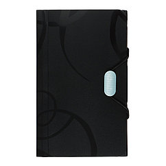 Папка на резинке А6, 12 отделений, узоры черная   9668808