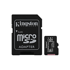 Карта памяти, Kingston, SDCS2/32GB, MicroSDHC 32GB, Canvas Select Plus, Class 10, с адаптером SD