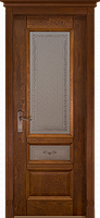 Межкомнатная дверь ОКА Аристократ №3 Массив Дуба Полотно остекленное (ПО), Мёд, 2000мм×600мм