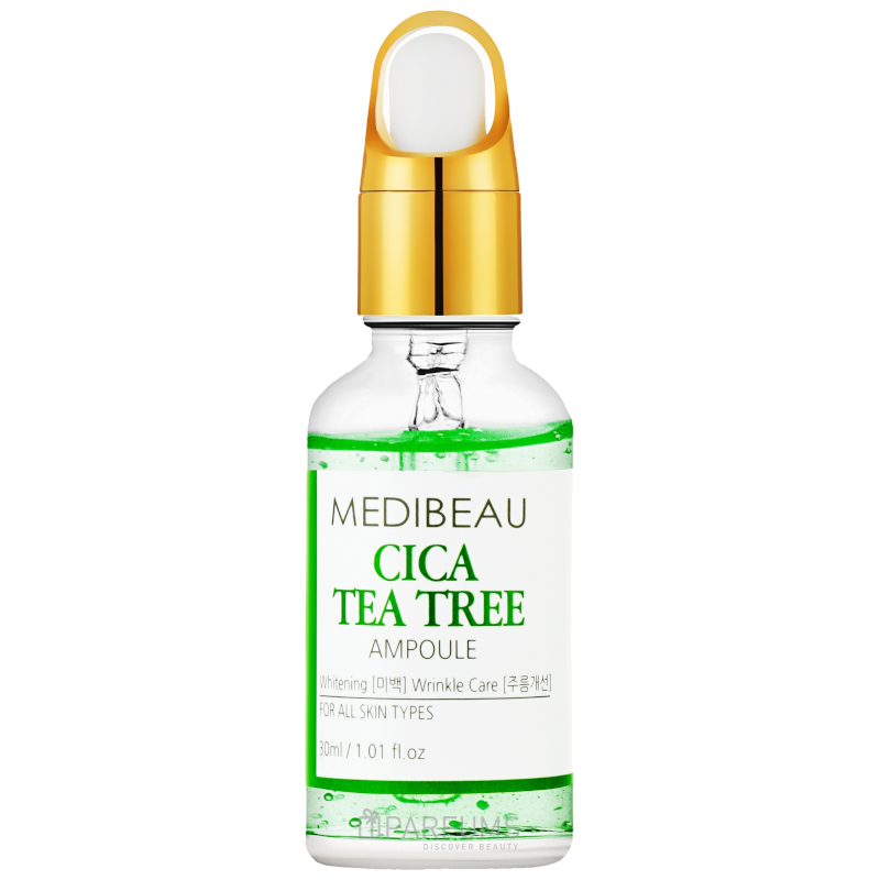 Успокаивающая ампульная сыворотка с центеллой и зеленым чаем Medibeau Cica and Tea Tree Ampoule, 30мл