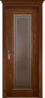 Межкомнатная дверь ОКА Аристократ №5 Массив Дуба Полотно остекленное (ПО), Мёд, 2000мм×600мм