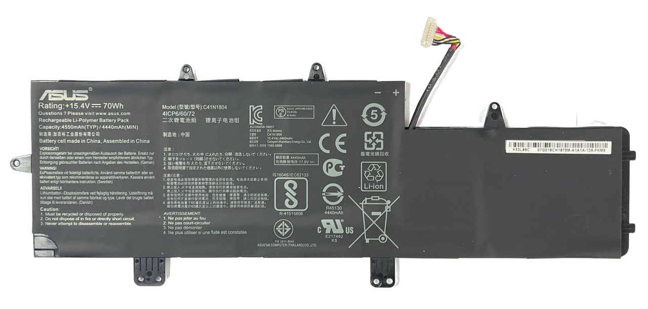 Аккумулятор для ноутбука Asus ZenBook Pro 14 UX450 UX480 C41N1804 15.4V 70Wh 4440mAh (org)