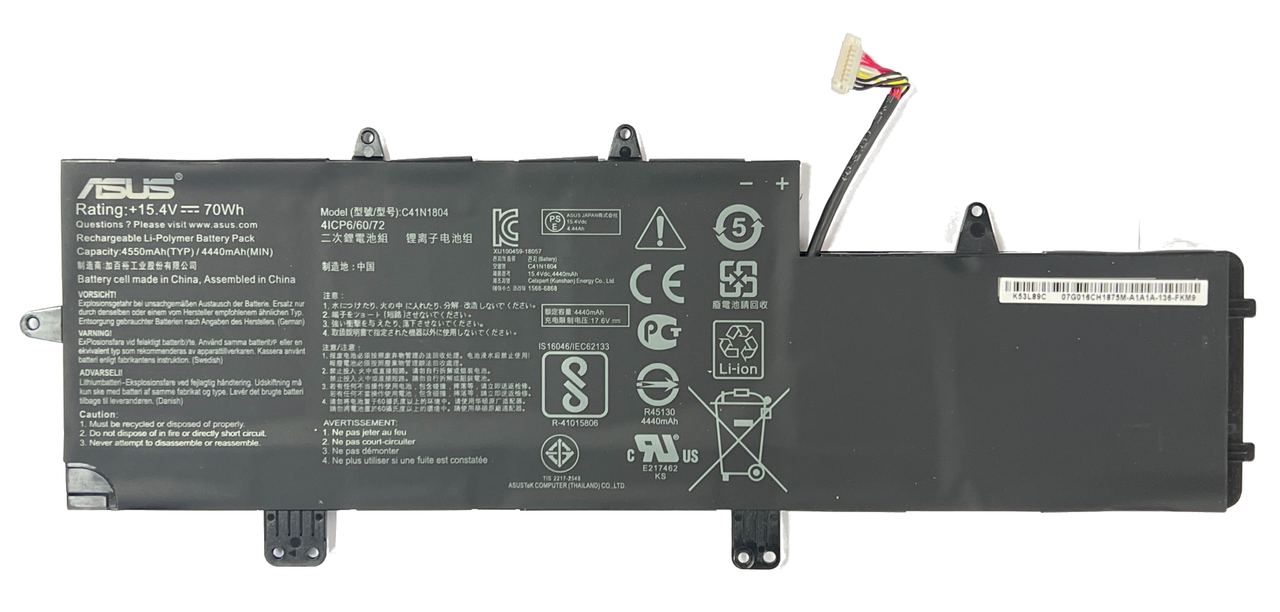 Аккумулятор для ноутбука Asus ZenBook Pro 14 UX450 UX480 C41N1804 15.4V 70Wh 4440mAh (org) - фото 1 - id-p108986251