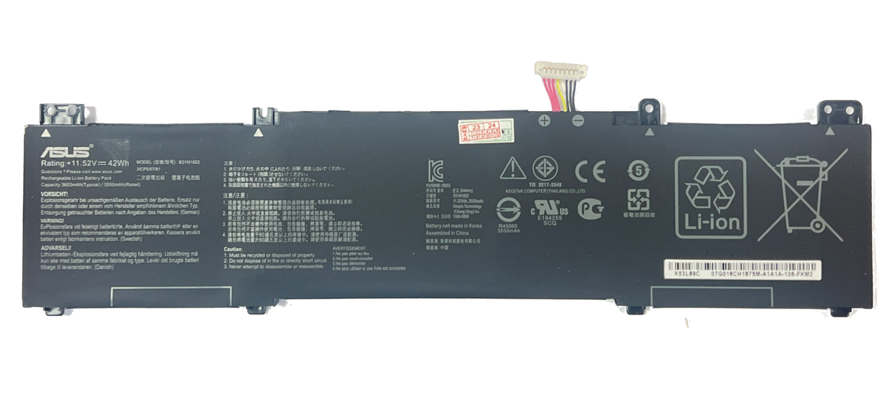 Аккумулятор для ноутбука Asus ZenBook Flip 14 UM462 UX462 B31N1822 11.52V 42Wh 3653mAh (org)