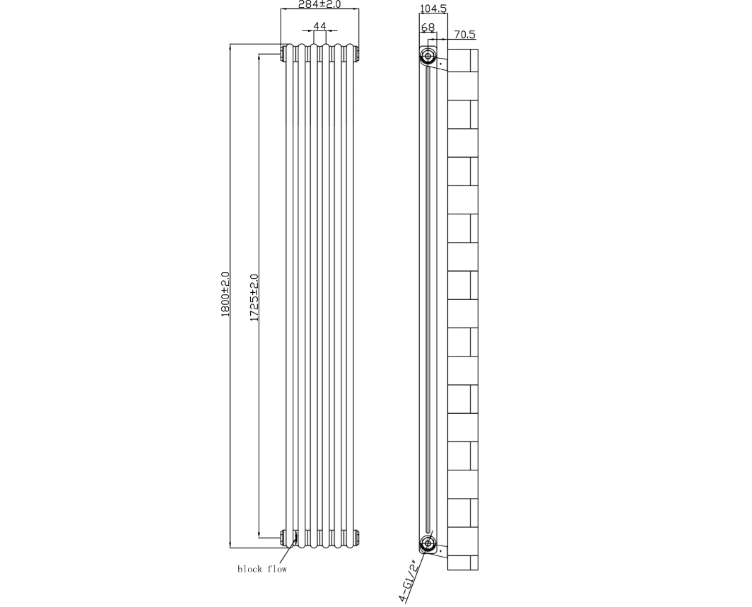 Вертикальный радиатор Brandoni VC7-6 белый - фото 7 - id-p111210080