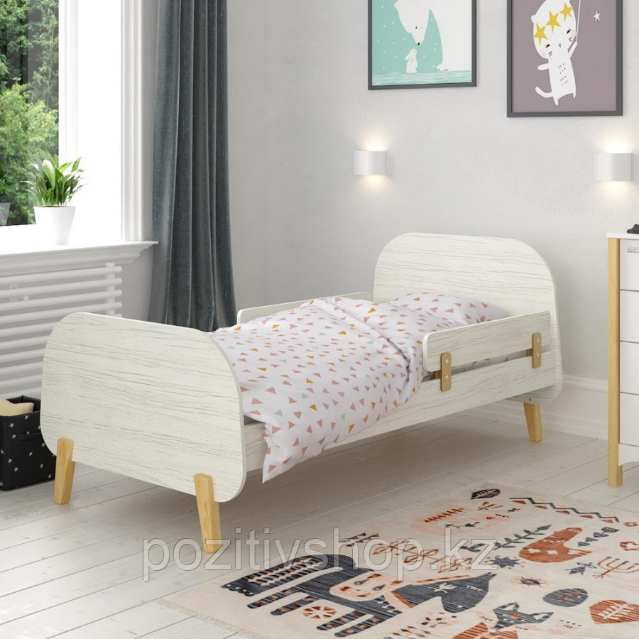 Кровать подростковая Атон Baby Master Erika древесина белая-натуральный - фото 1 - id-p111212938