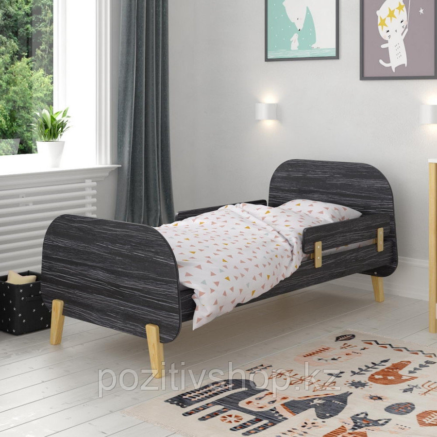 Кровать подростковая Атон Baby Master Erika древесина графит-натуральный, фото 1