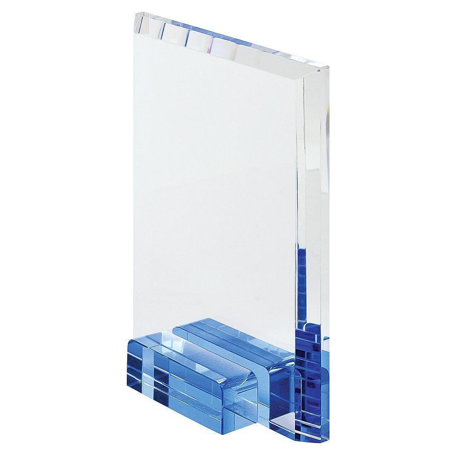 Стела наградная  "Прямоугольник" в подарочной упаковке, прозрачный, синий, , 13125