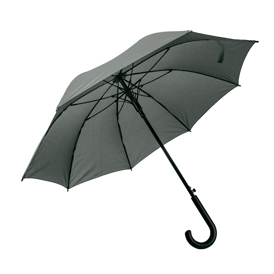 Зонт-трость ANTI WIND, пластиковая ручка, полуавтомат, Темно-серый, -, 7429 30