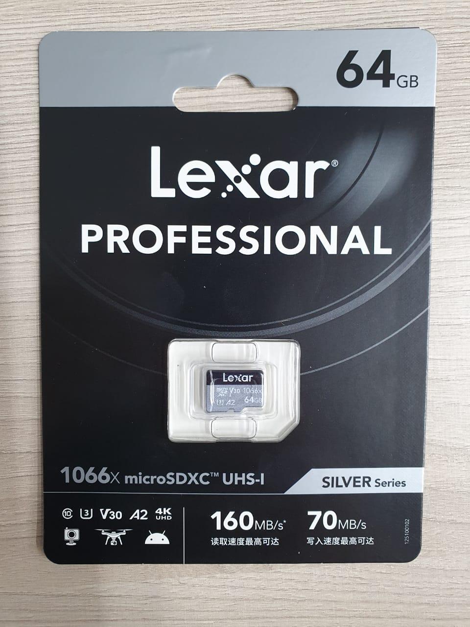 Карта памяти Lexar Professional 1066x UHS-I microSDXC Lexar 64 ГБ - фото 1 - id-p111062823