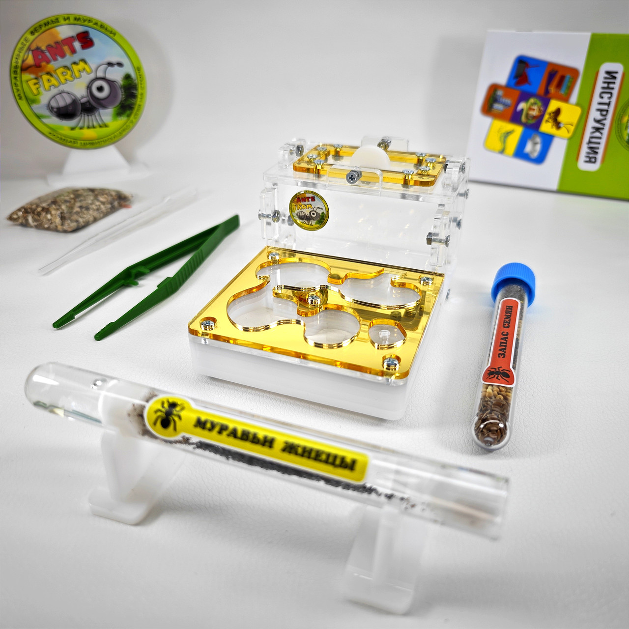 Муравьиная ферма и Муравьи ANTsFARM | Формикарий и жнецы | Набор ELEMENT, фото 1