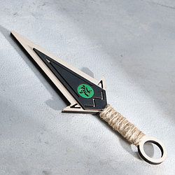 Сувенир деревянный Нож Кунай, зеленый 9762260
