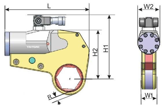 Гидравлический ключ THL-4-1 (575-5865 нм) привод, HL-4 (34-80 мм) сменная кассета - фото 2 - id-p111223006