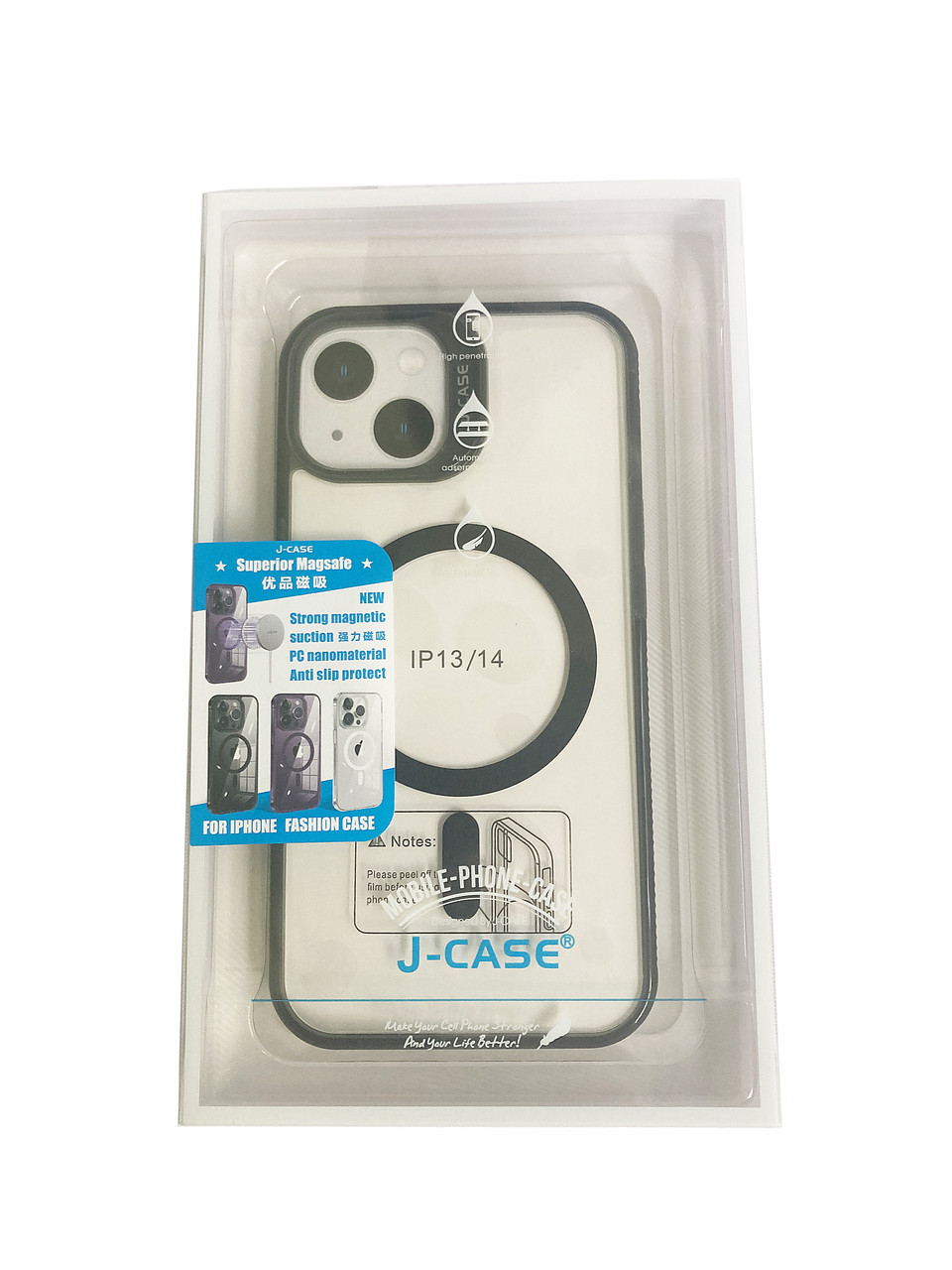 Чехол J-Case для iPhone 13/14, силиконовый прозрачный, совмест. с MagSafe, премиум, фото 1