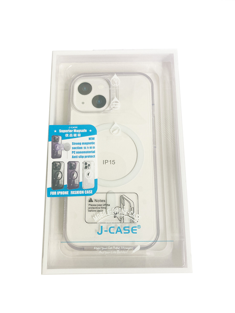 Чехол J-Case для iPhone 15, силиконовый прозрачный, совмест. с MagSafe, премиум
