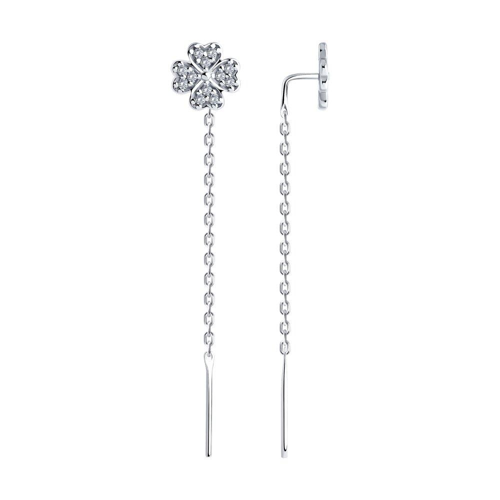 Серьги из серебра с фианитами SOKOLOV 94026533 вставка , коллекц. SKLV, фото 1