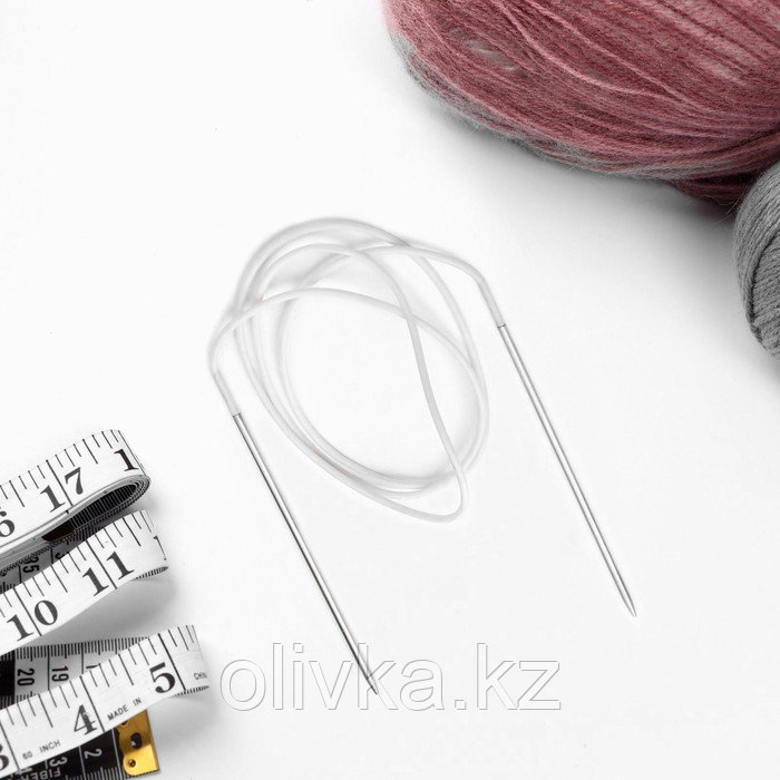Спицы круговые, для вязания, с пластиковой леской, d = 2,8 мм, 100 см - фото 3 - id-p110910337