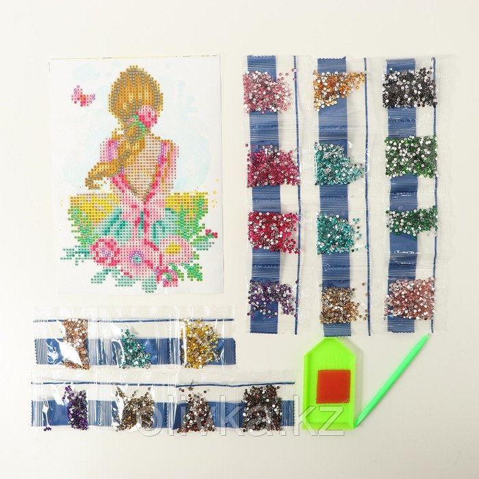 Алмазная мозаика с частичным заполнением «Девушка», 15 х 21 см, холст. Набор для творчества - фото 3 - id-p86925552