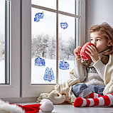 Набор наклеек на окна "Новогодний" зимние пейзажи, 24 х 37 см, фото 5