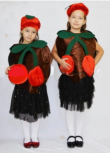 Костюм апельсина, детский карнавальный костюм Апельсин для девочки, сарафан и шапка, Лапландия
