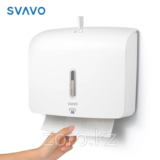 Диспенсер для бумажных полотенец Z-сложения, SVAVO, пластик, белый/серый, PL-60
