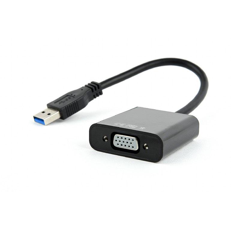 Видеоадаптер (конвертер) USB 3.0 --> VGA Cablexpert AB-U3M-VGAF-01, черный - фото 1 - id-p111260385