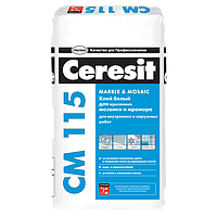 Ceresit CМ 115 Белый клей для мраморной плитки и стеклянной мозаики, 25 кг