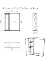 ШКАФ-ЗЕРКАЛО CHARLIE 70 ЛЕВЫЙ ДОМИНО, фото 3