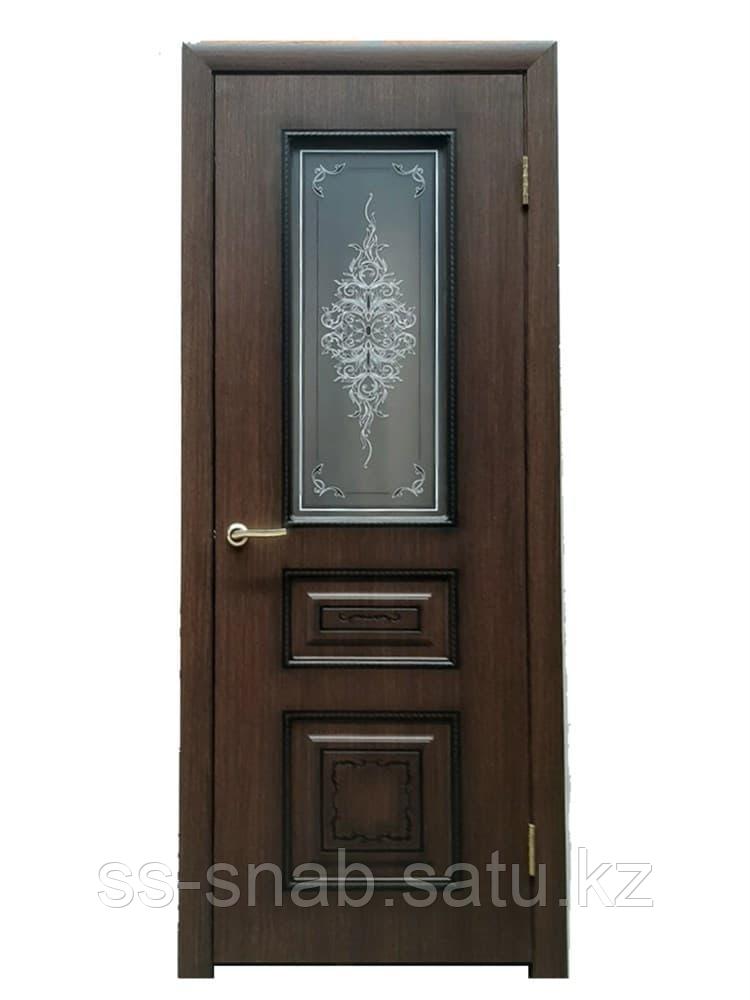 Полотно ЛЕСКОМ дверное Экшпон Соната ясень коричневый/черная патина стекло с художеств. печатью 70 - фото 1 - id-p111259149