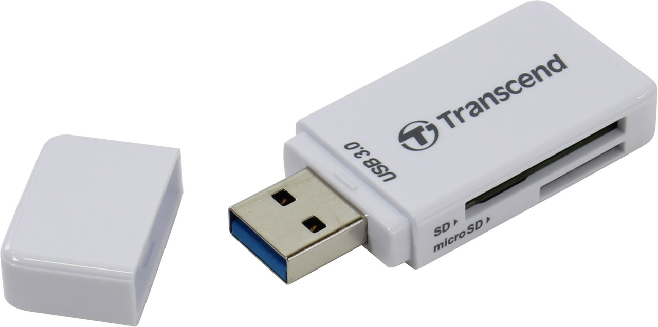 Кардридер Transcend TS-RDF5W, USB3.0 SD/microSD белый - фото 1 - id-p111260680