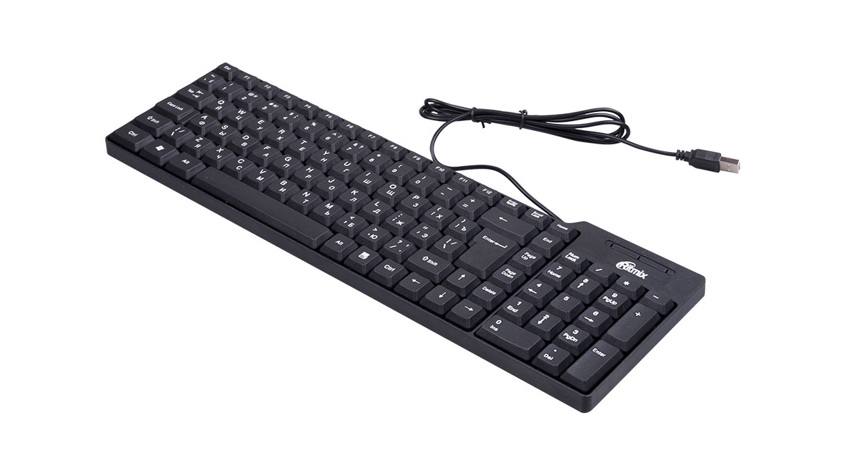 Клавиатура проводная Ritmix RKB-100 черный - фото 1 - id-p111260777