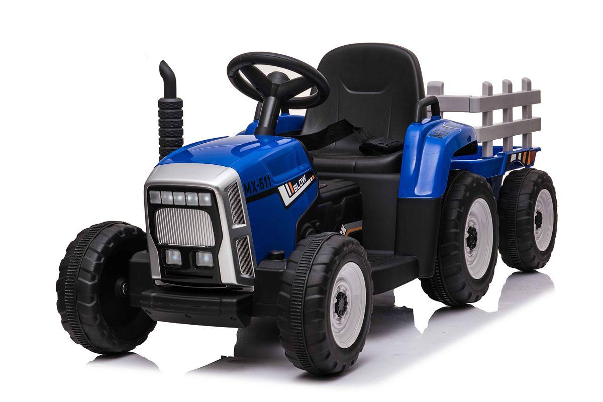 Детский синий трактор на пульте управления доставка КЗ бесплатно - фото 1 - id-p111273113