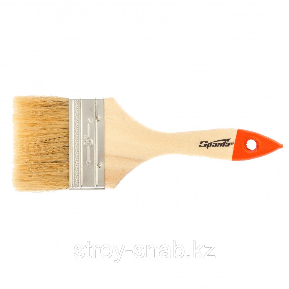 Кисть плоская Slimline 3" (75 мм), натуральная щетина, деревянная ручка// Sparta - фото 1 - id-p111249277