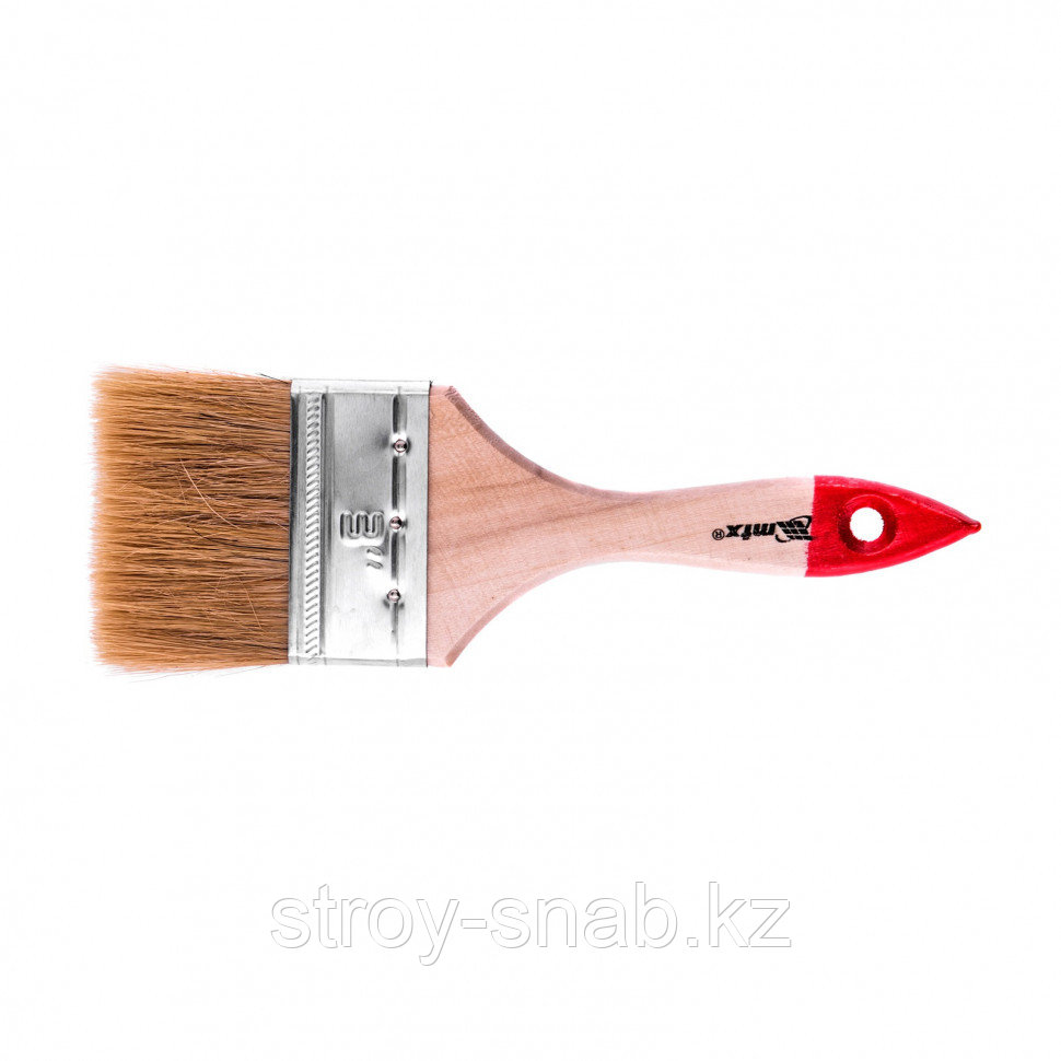 Кисть плоская "Стандарт" 3" (75 мм), натуральная щетина, деревянная ручка// MTX - фото 1 - id-p111249279