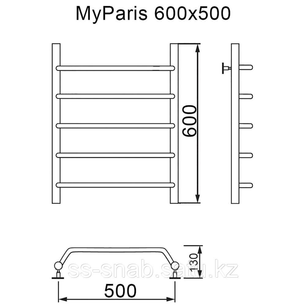 Полотенцесушитель MyFrea My Paris 60/50 водяной, универс.подкл. - фото 3 - id-p111253434