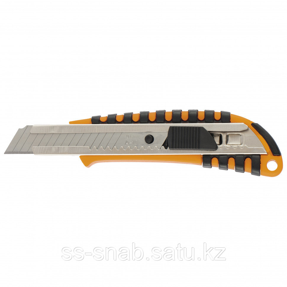 Нож, 18 мм выдвижное лезвие металлическая направляющая пластиковый двухкомпонентный корпус// Sparta - фото 1 - id-p111258535