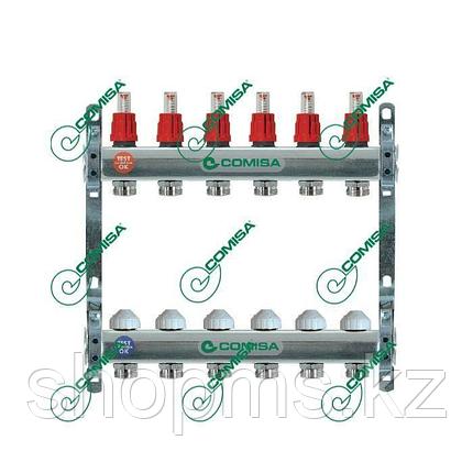 Коллекторная группа н/ж. с измерителем потока Comisa 1" 12выходов 3/4"  88.06.421, фото 2