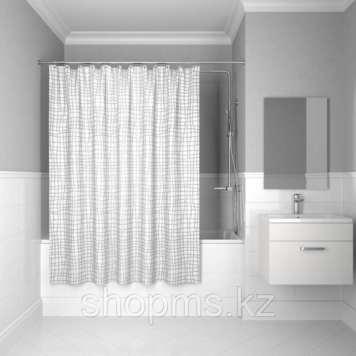 Штора для ванной комнаты,полиэстер «Silver Gauze»,200*180см 341P20RI11 IDDIS