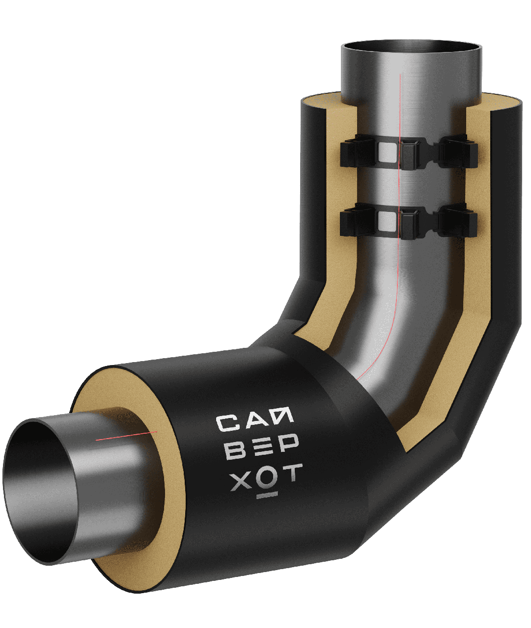 Отводы стальные ППУ ПЭ укороченные ГОСТ 30732-2020, фото 1