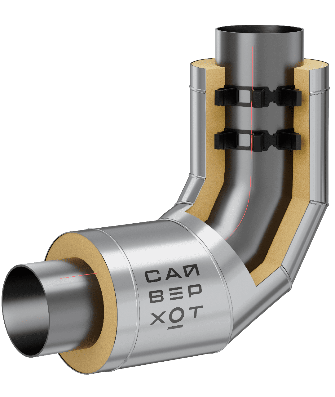 Отводы стальные ППУ ОЦ укороченные ГОСТ 30732-2020, фото 1