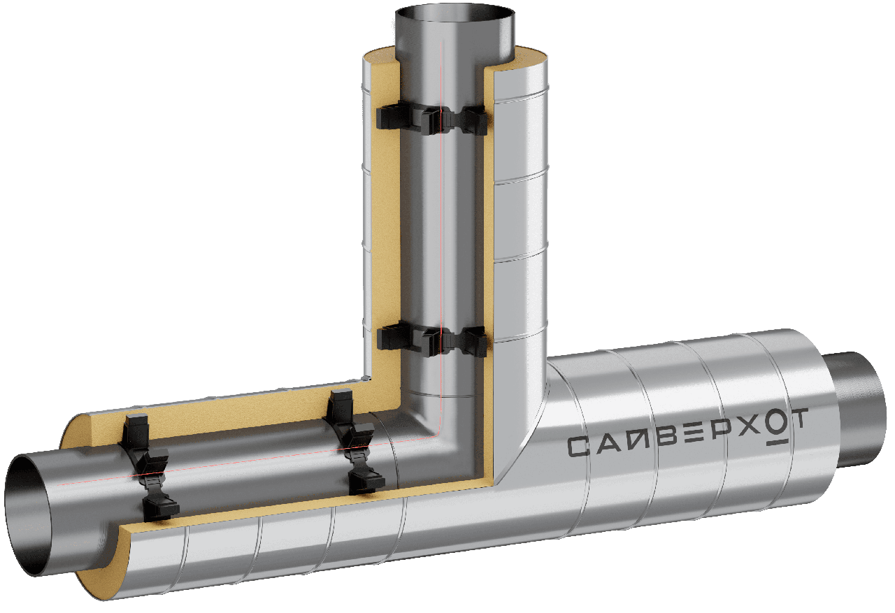 Тройники стальные ППУ ОЦ ГОСТ 30732-2020, фото 1